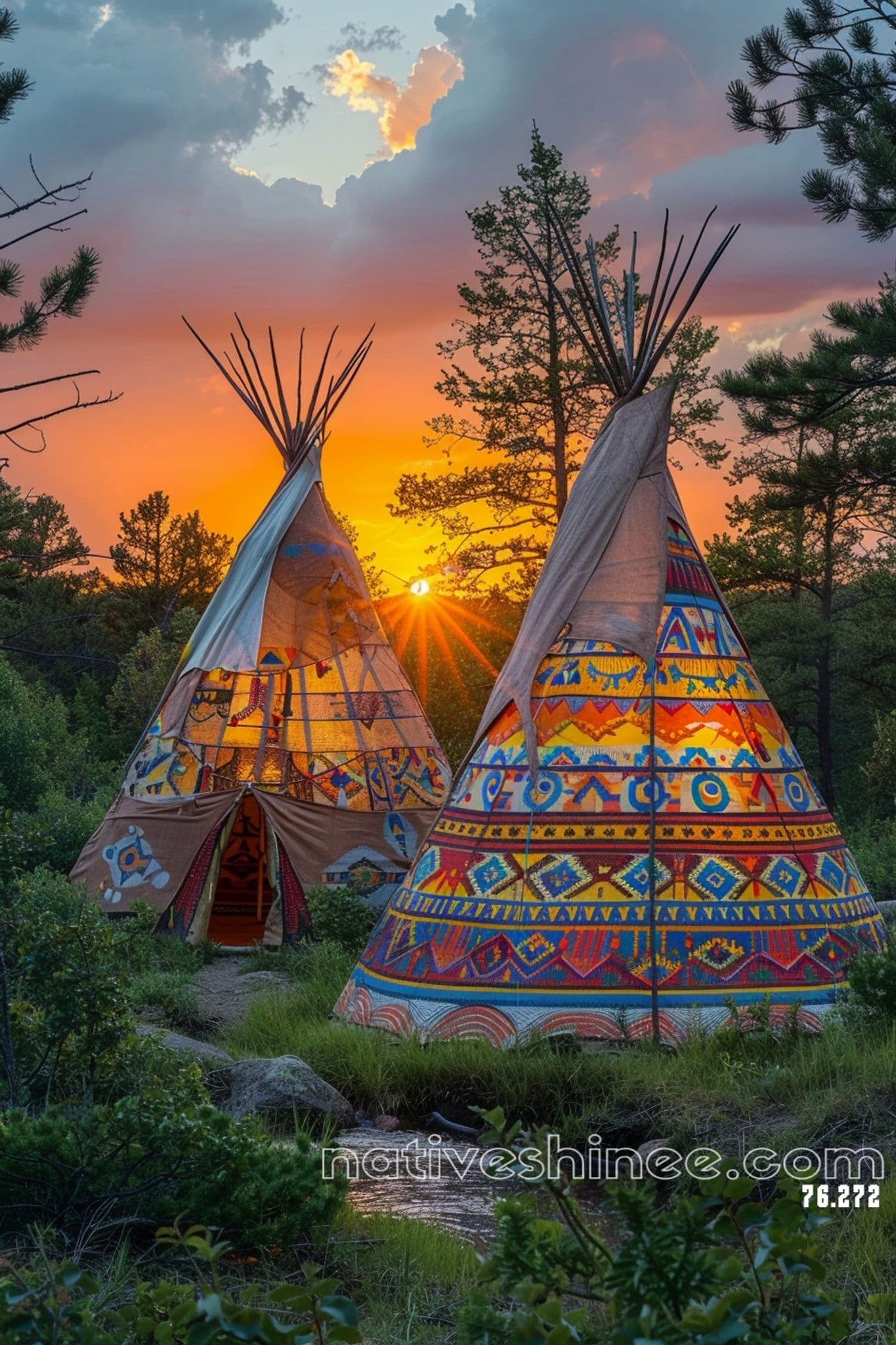 The Painted Horizon Native American Canvas