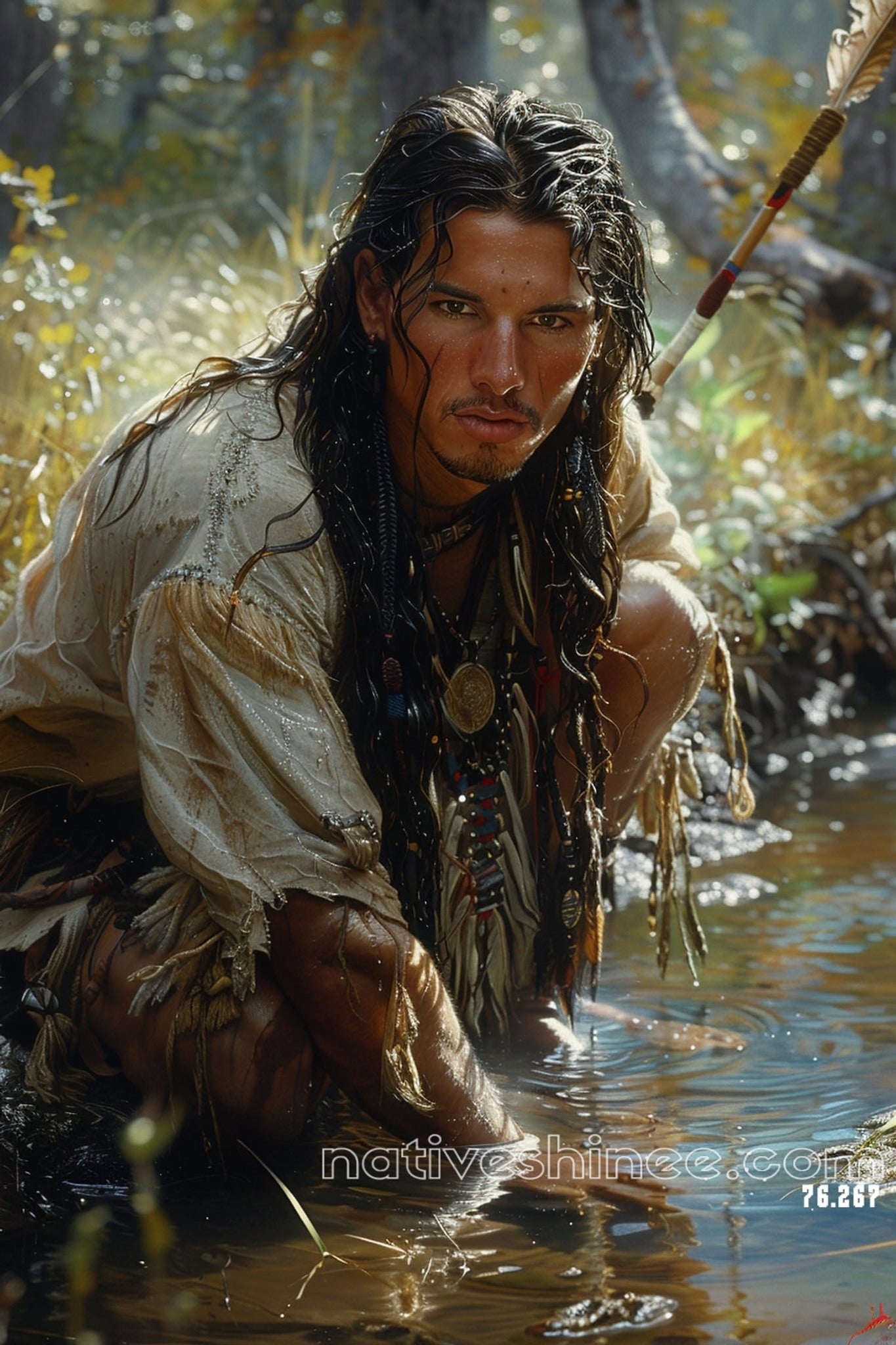 The Water's Gaze Native American Canvas