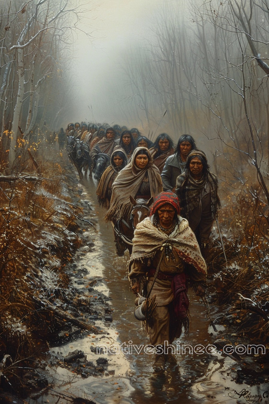 Shining Through Shadows Native American Canvas