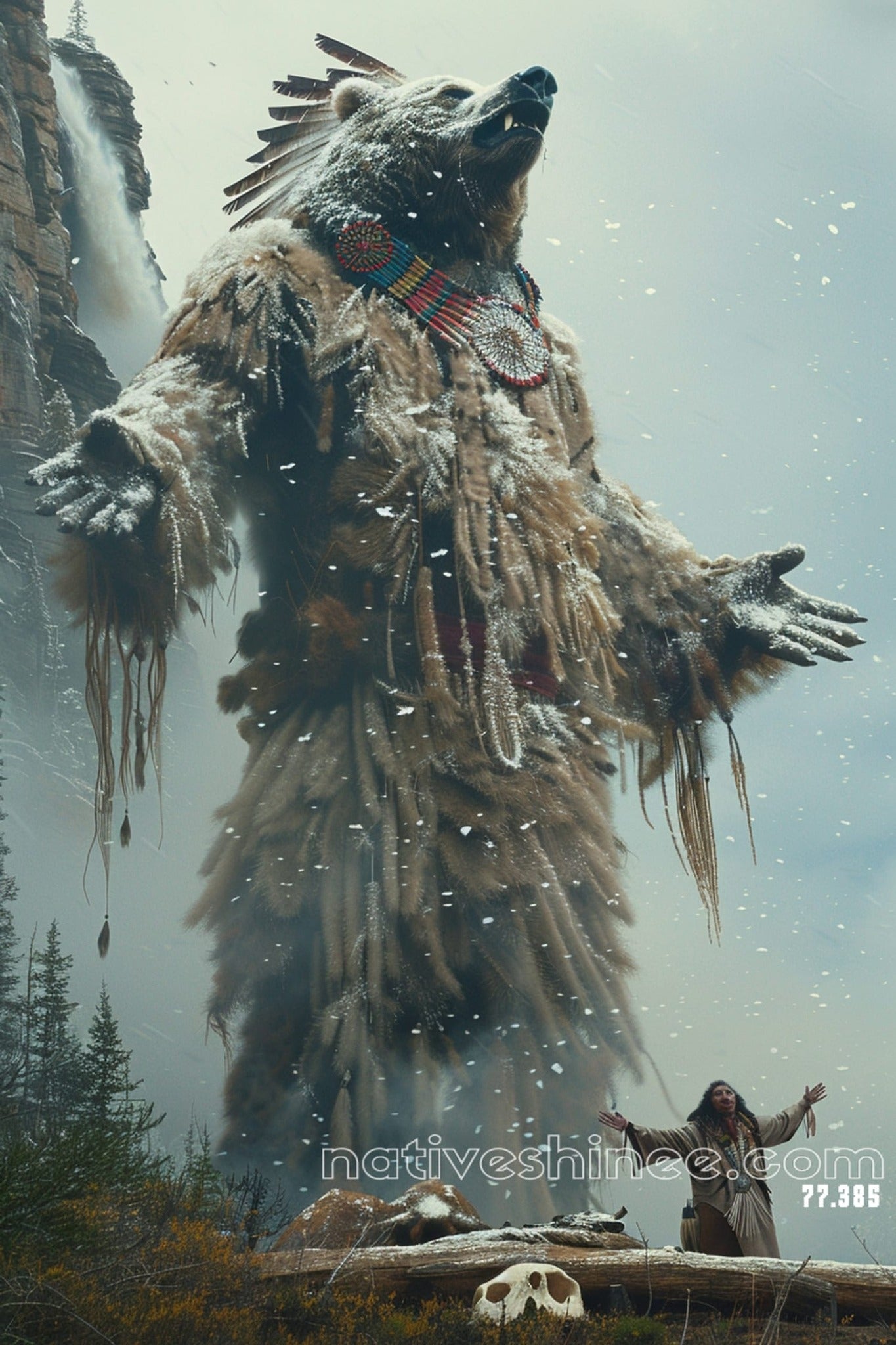 Spirit of the Bear Native American Canvas