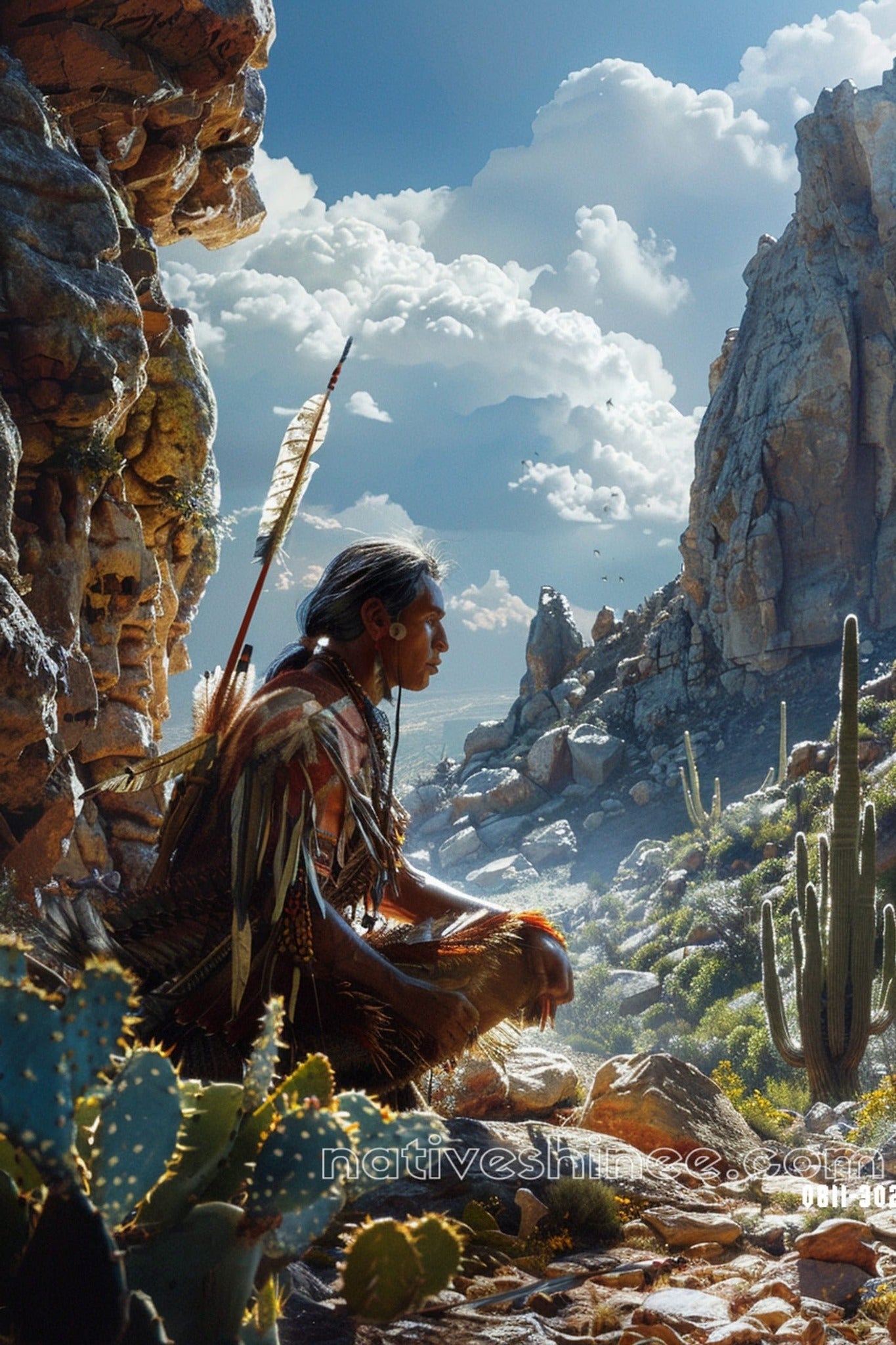 A Warrior’s Solitude Native American Canvas