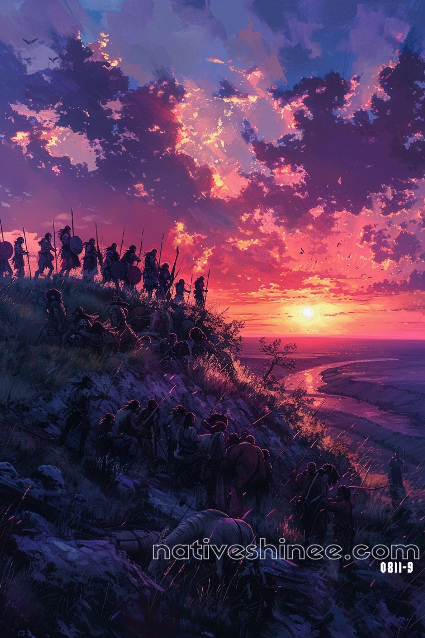 March of the Warriors Native American Canvas