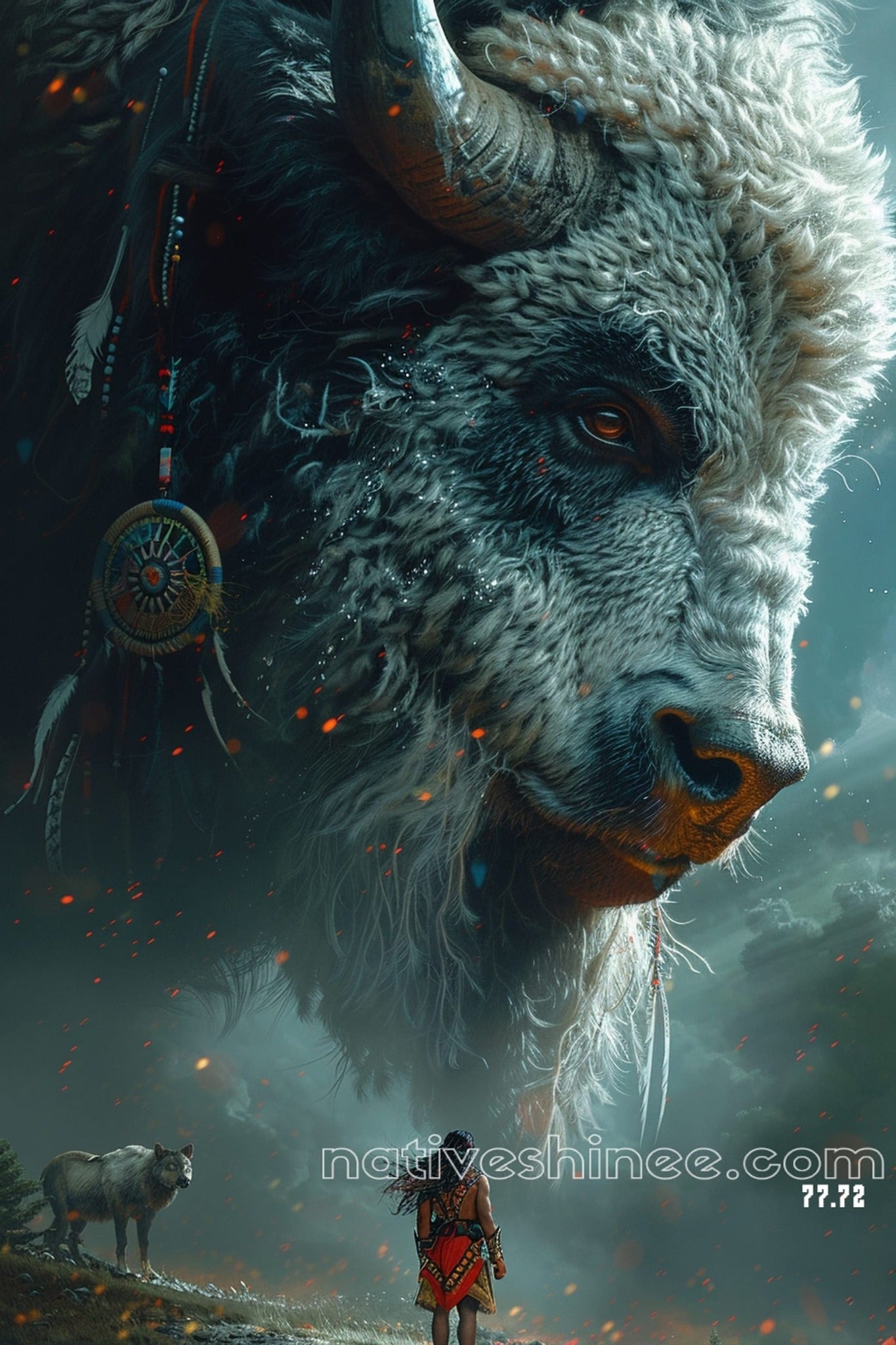 The Buffalo Native American Canvas