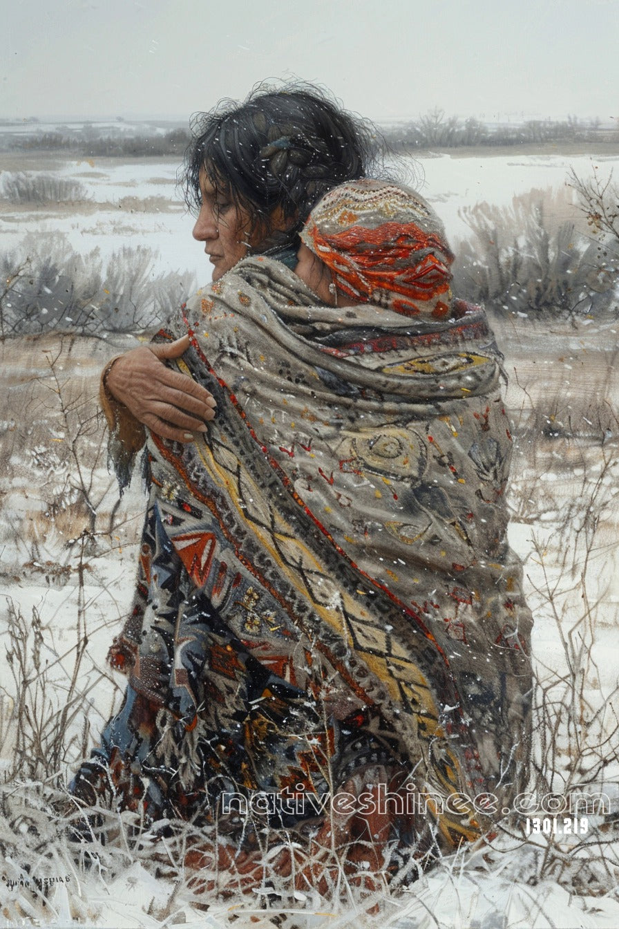 Embrace of the Winter Wind Native American Canvas