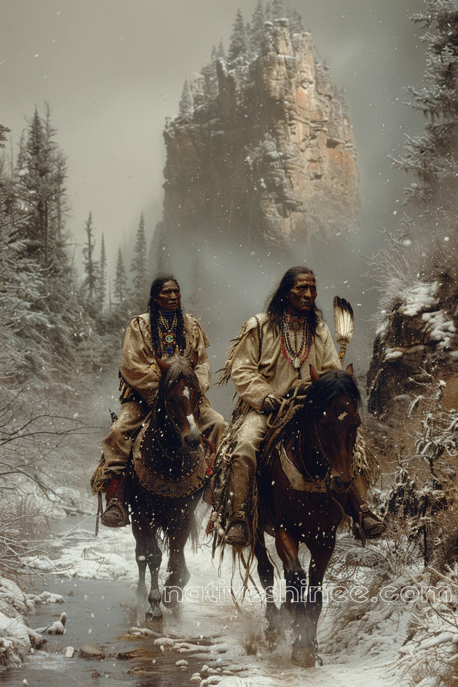 Through the Winter's Path Native American Canvas