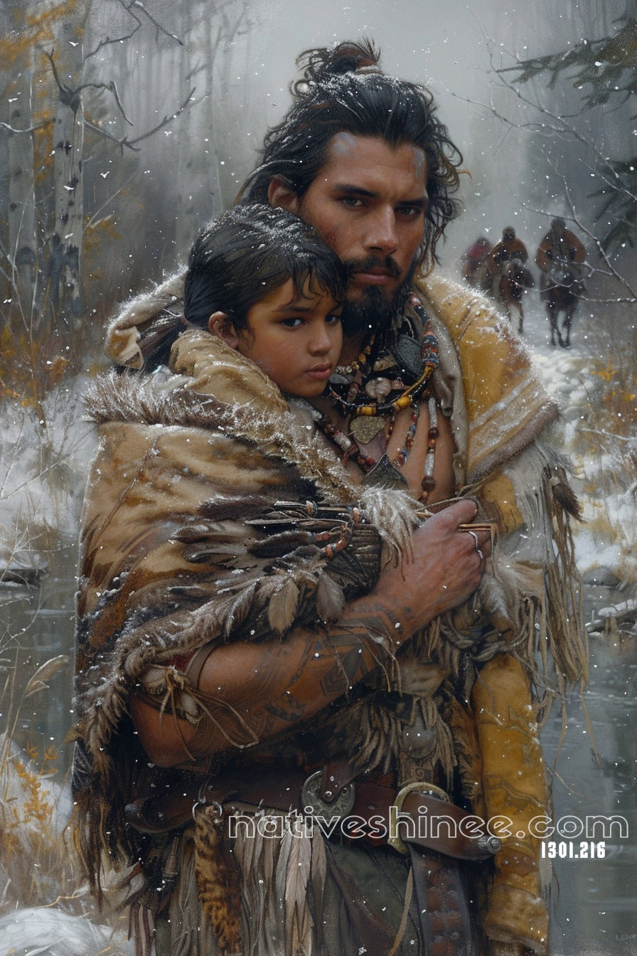 Winter’s Bond: Native American Canvas