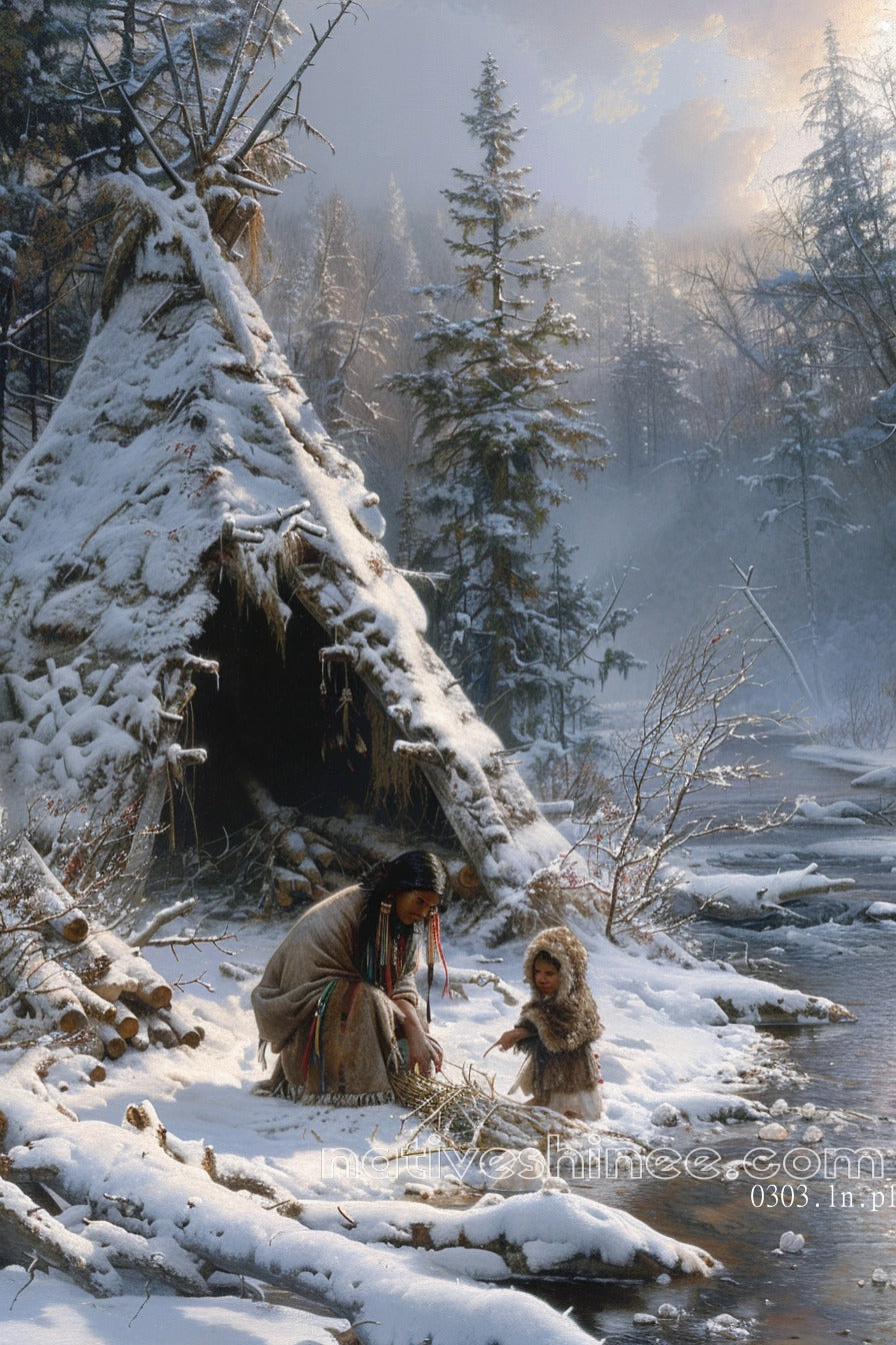 Winter Magic Native American Canvas