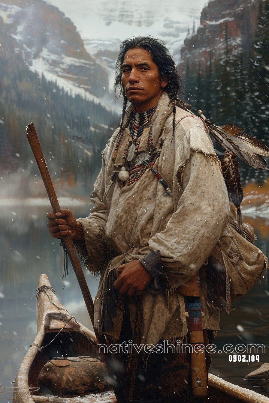 The Mountain’s Watcher Native American Canvas
