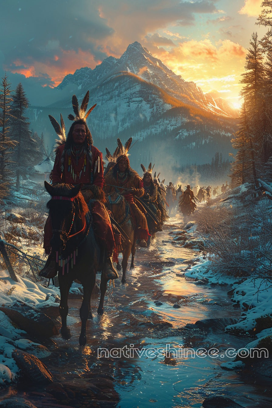 The Warriors' Return Native American Canvas