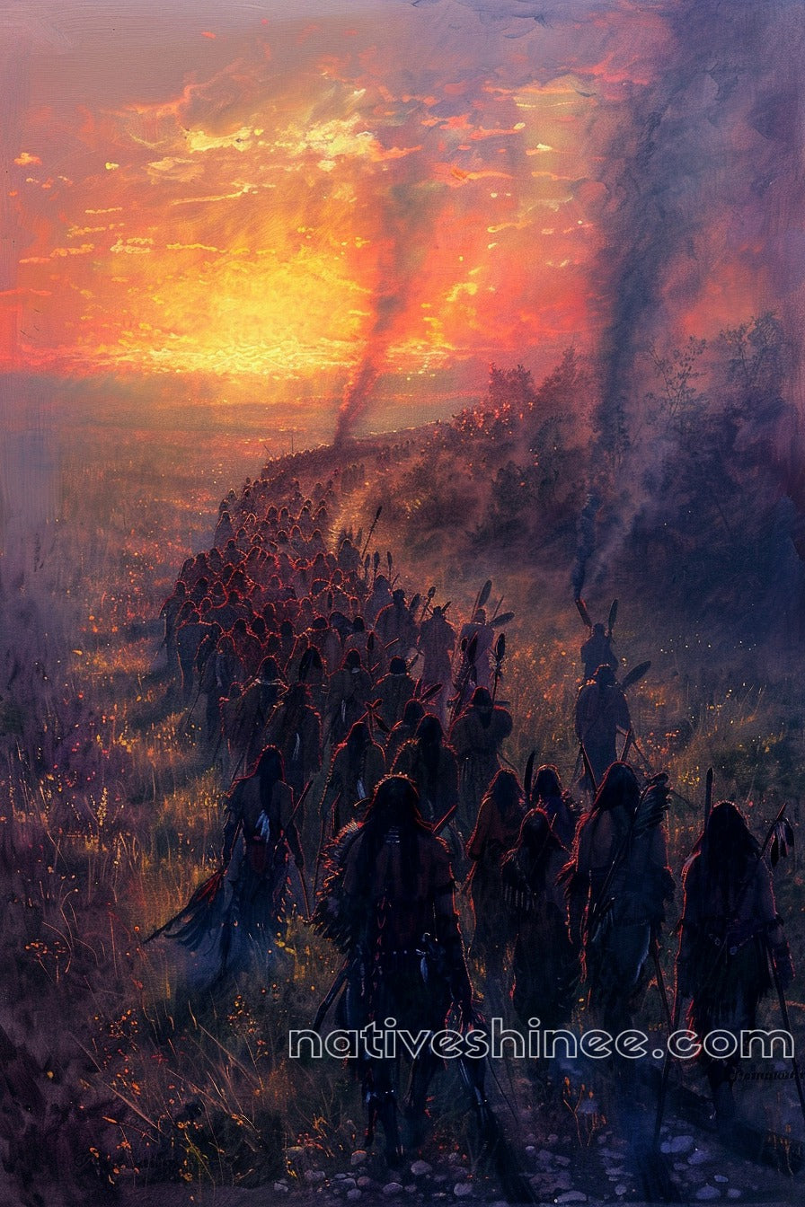 The March of Time Native American Canvas