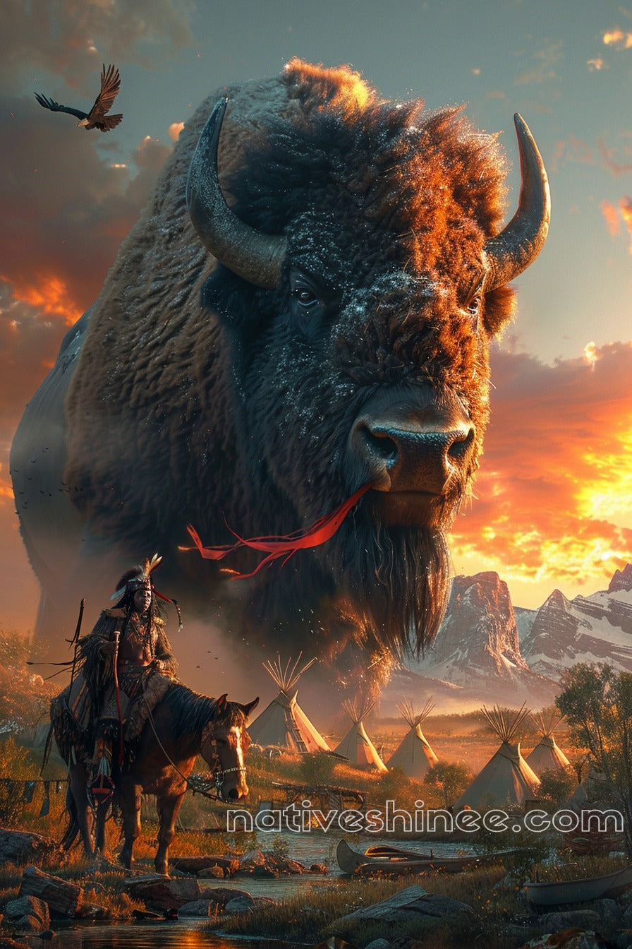 Guided by the Sacred Herd Native American Canvas