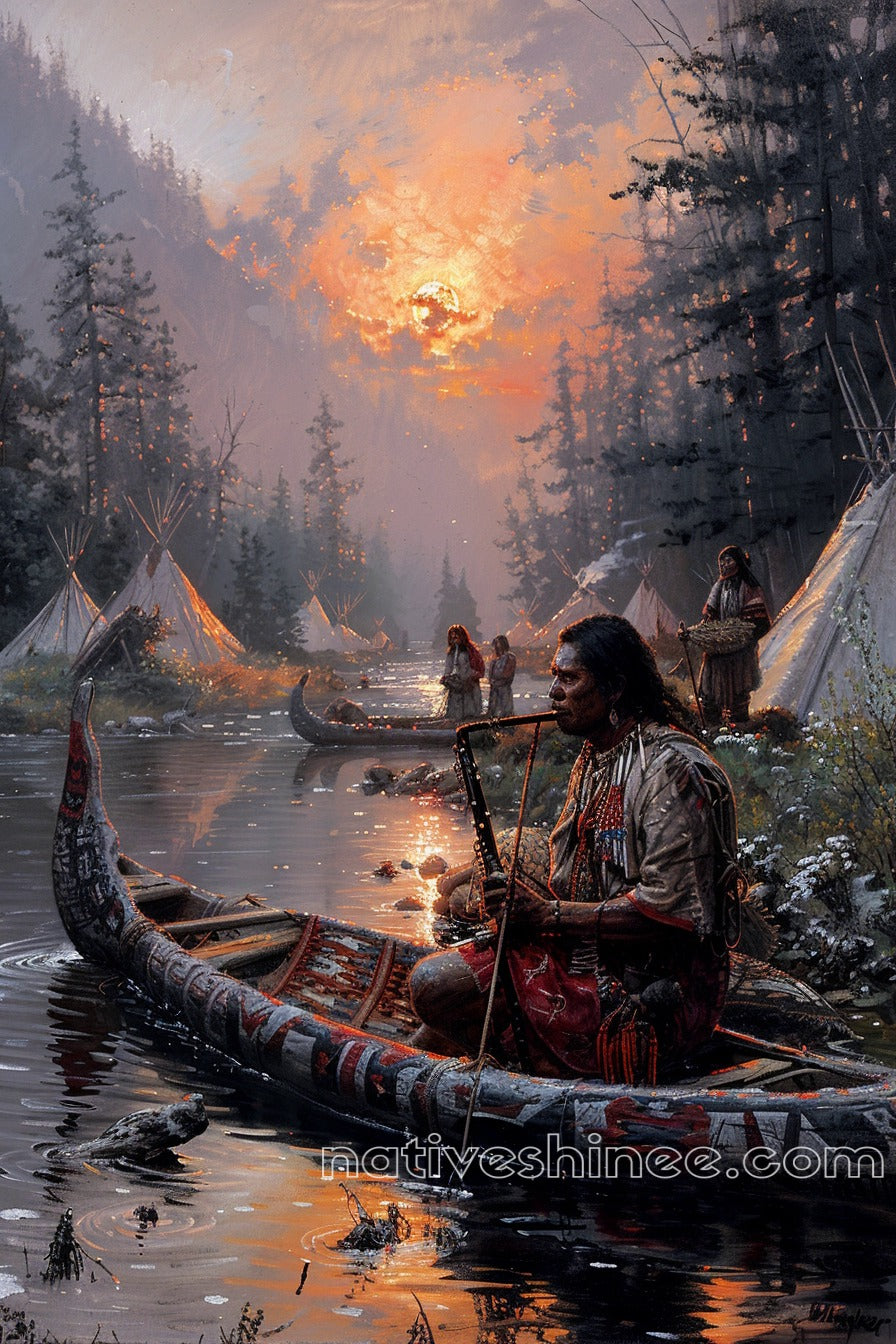 Sunset Song Native American Canvas