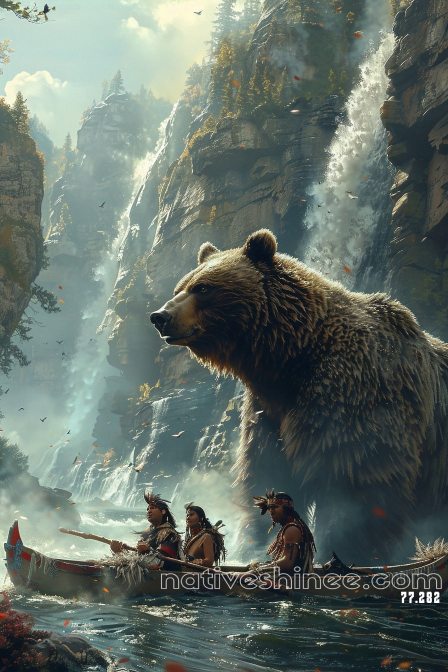 Guardians of the Wild: The Spirit of the Bear Native American Canvas