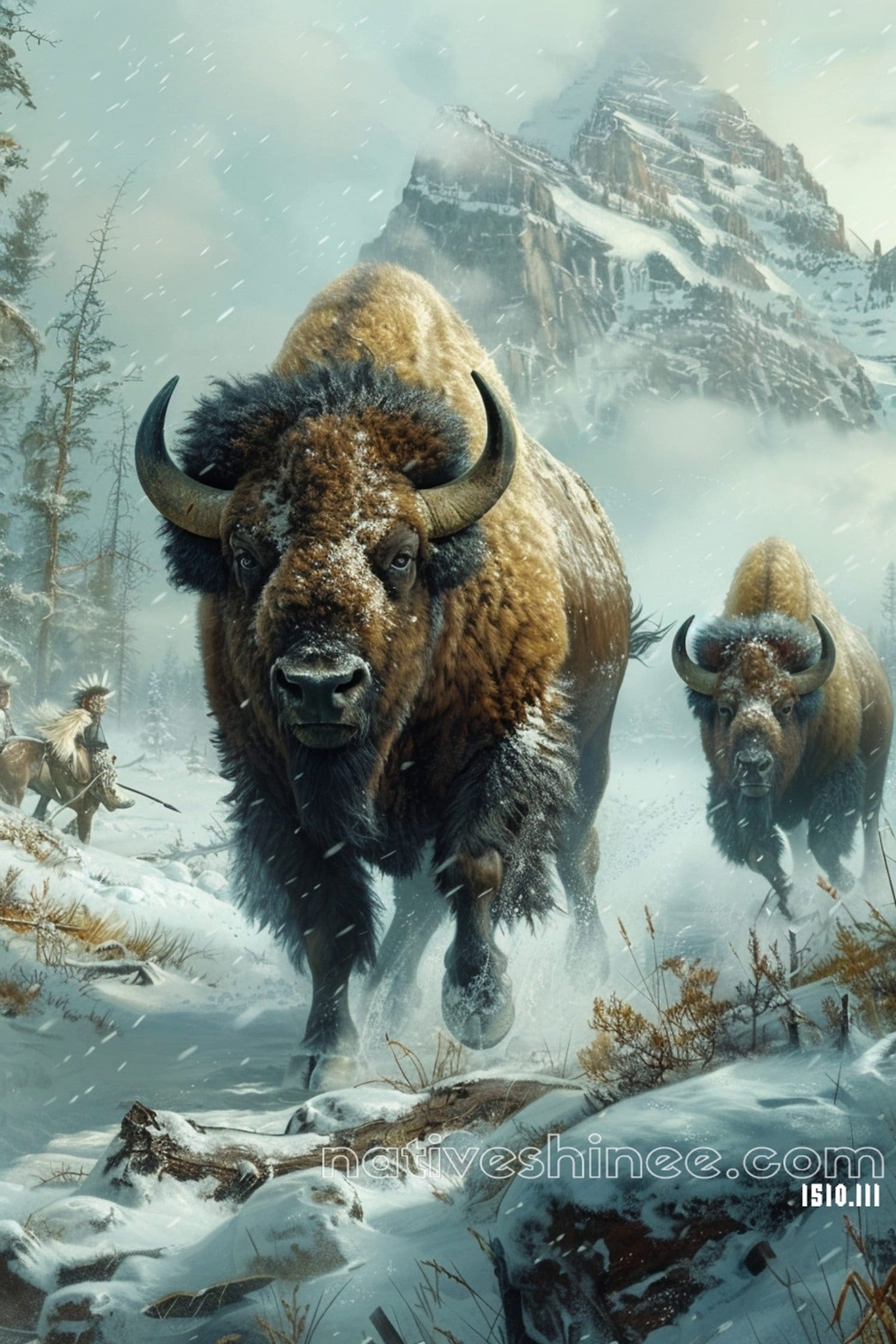 Guardians of the Snow Native American Canvas