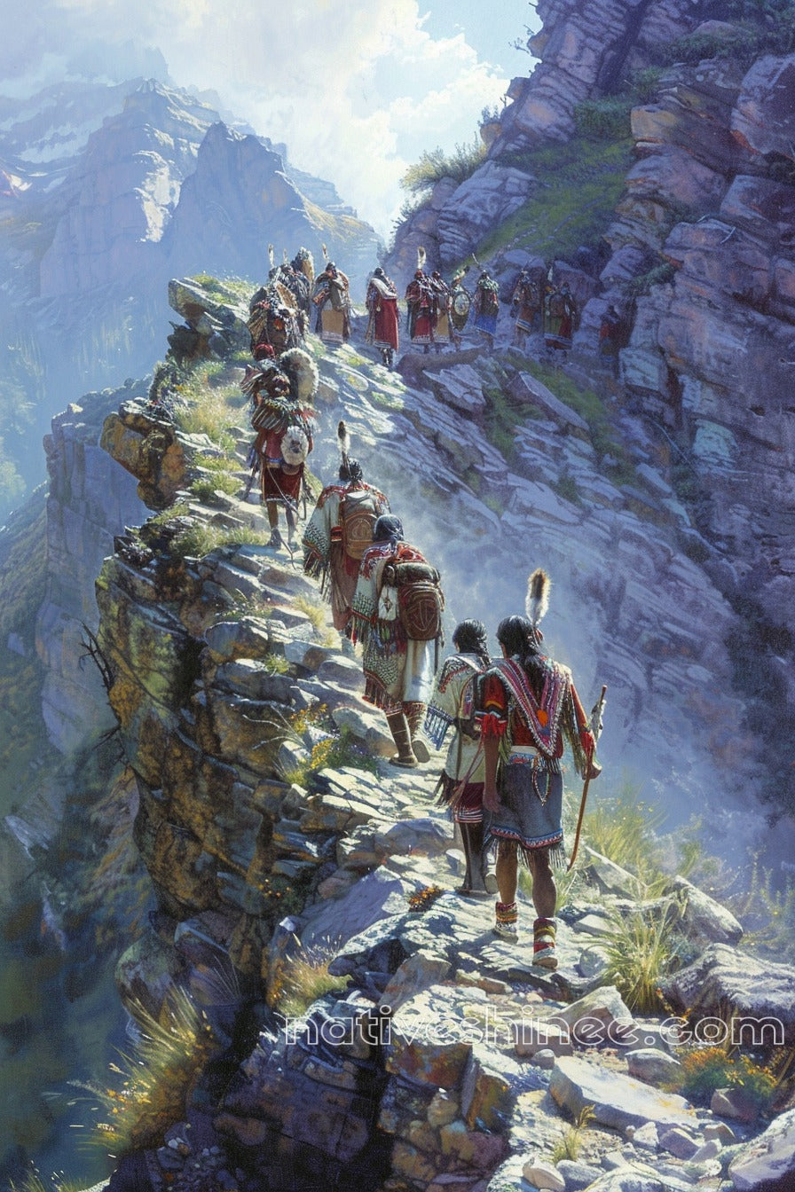 Whispers of the Mountain: Native American Canvas