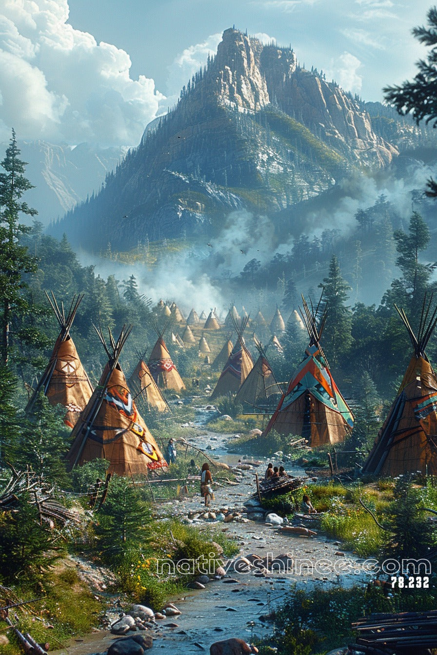 Whispers of the Mountain Valley Native American Canvas