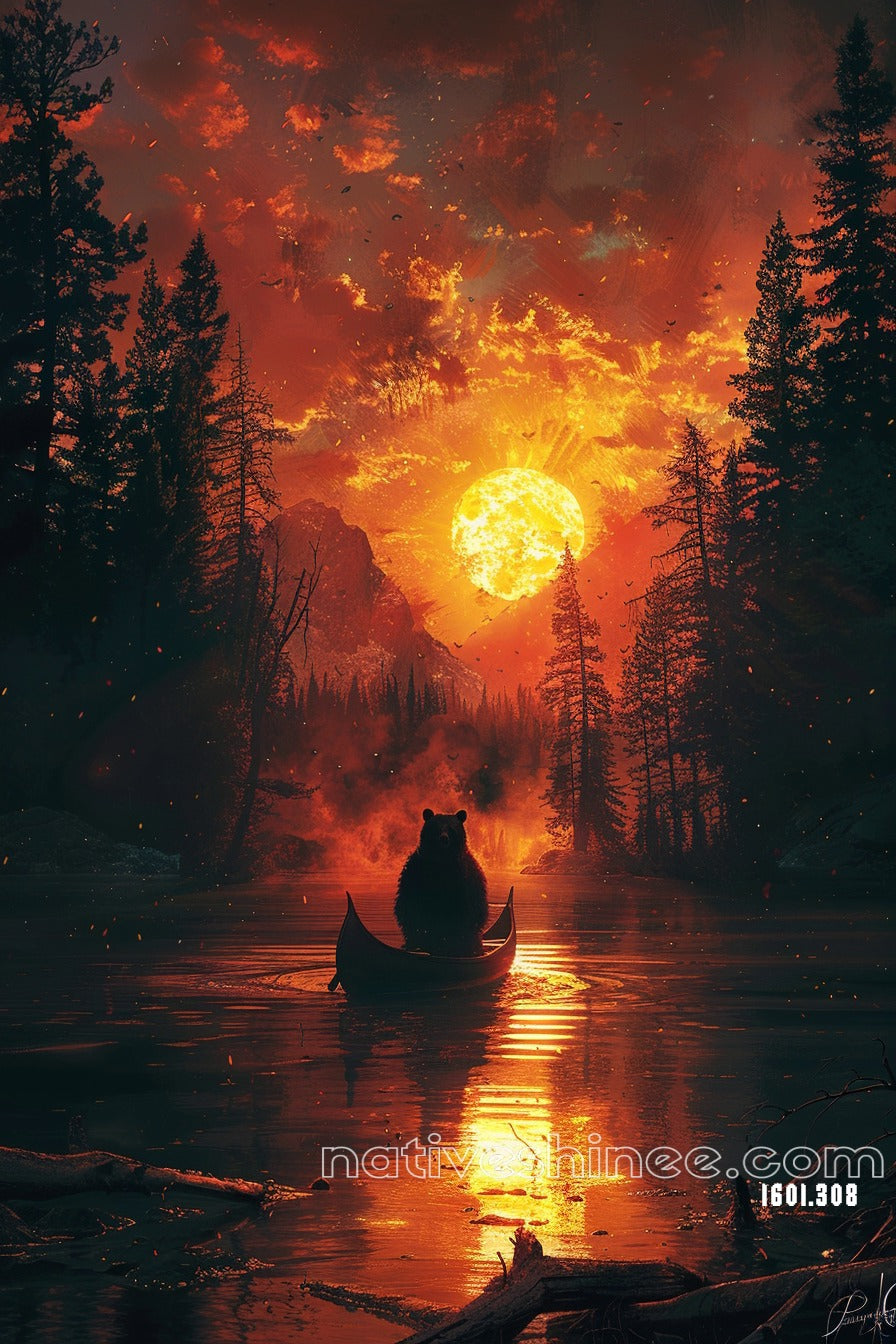 Spirit of the Wild: The Bear's Journey Native American Canvas