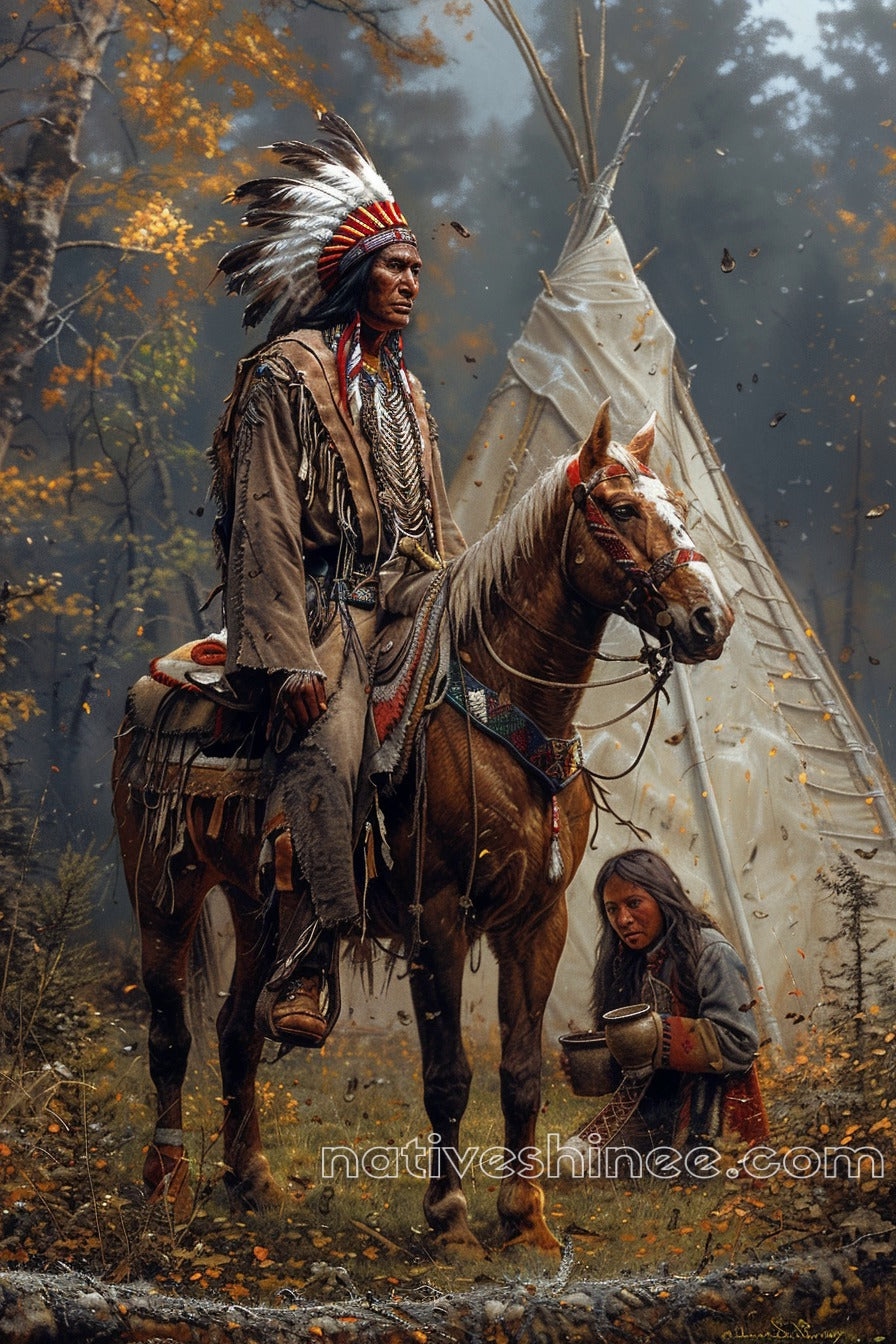 Guardian of the Camp Native American Canvas