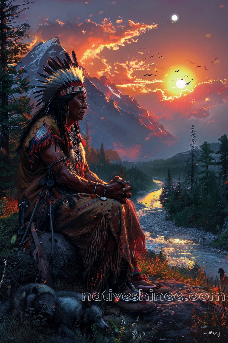 The Earth Native American Canvas