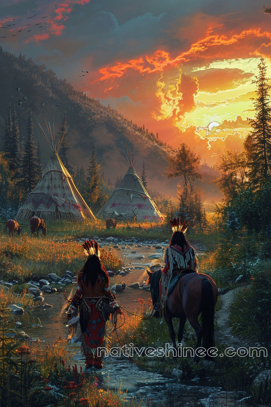 Sunrise for All Native American Canvas