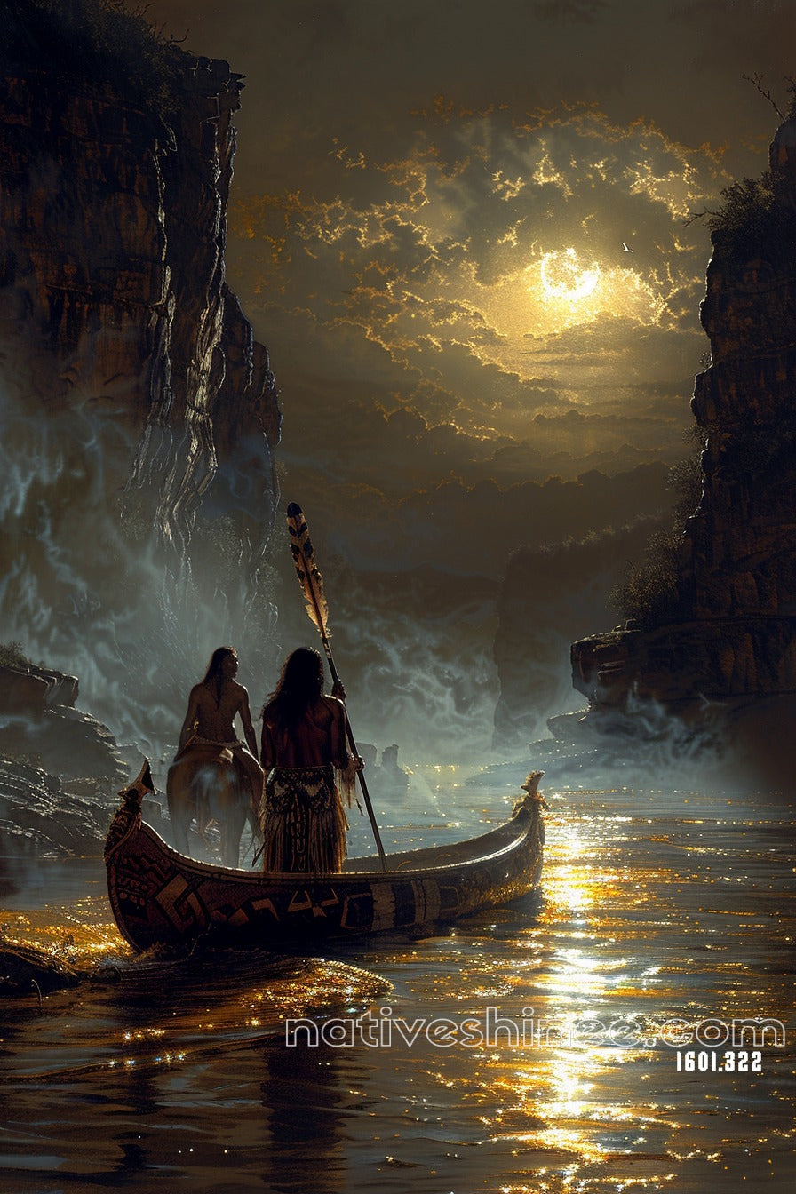 Water’s Path Native American Canvas