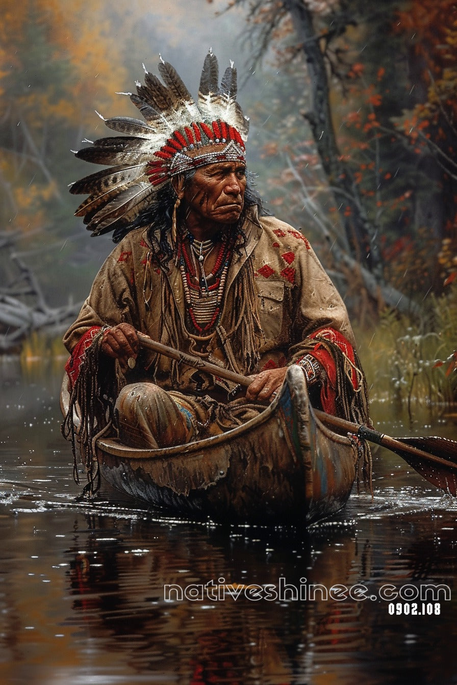 Guardian of the Silent Waters Native American Canvas