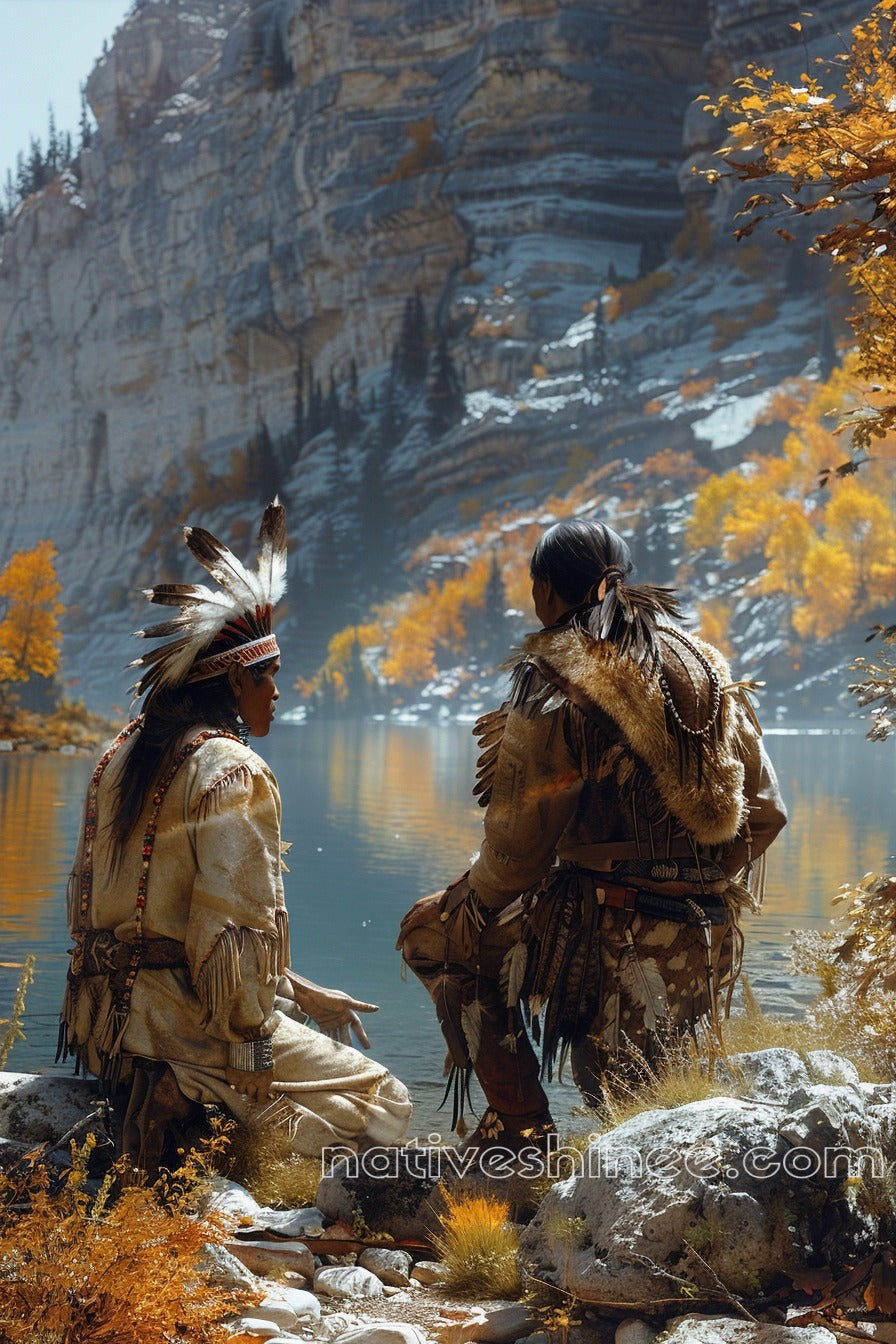 Reflections by the Sacred Waters Native American Canvas