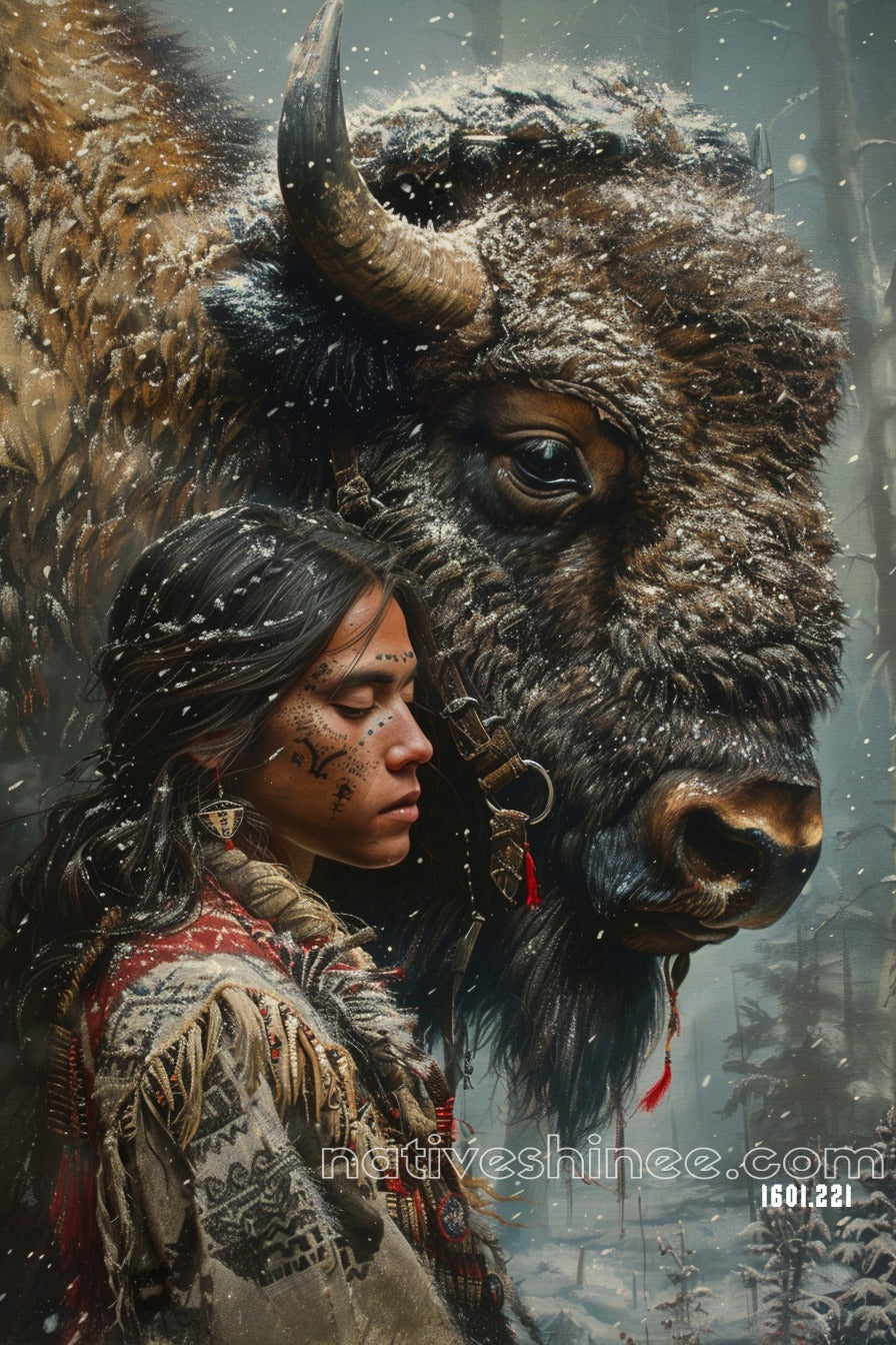 The Buffalo Native American Canvas