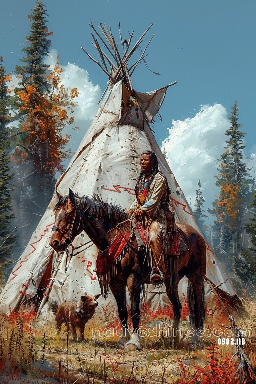 Guardians of the Land Native American Canvas
