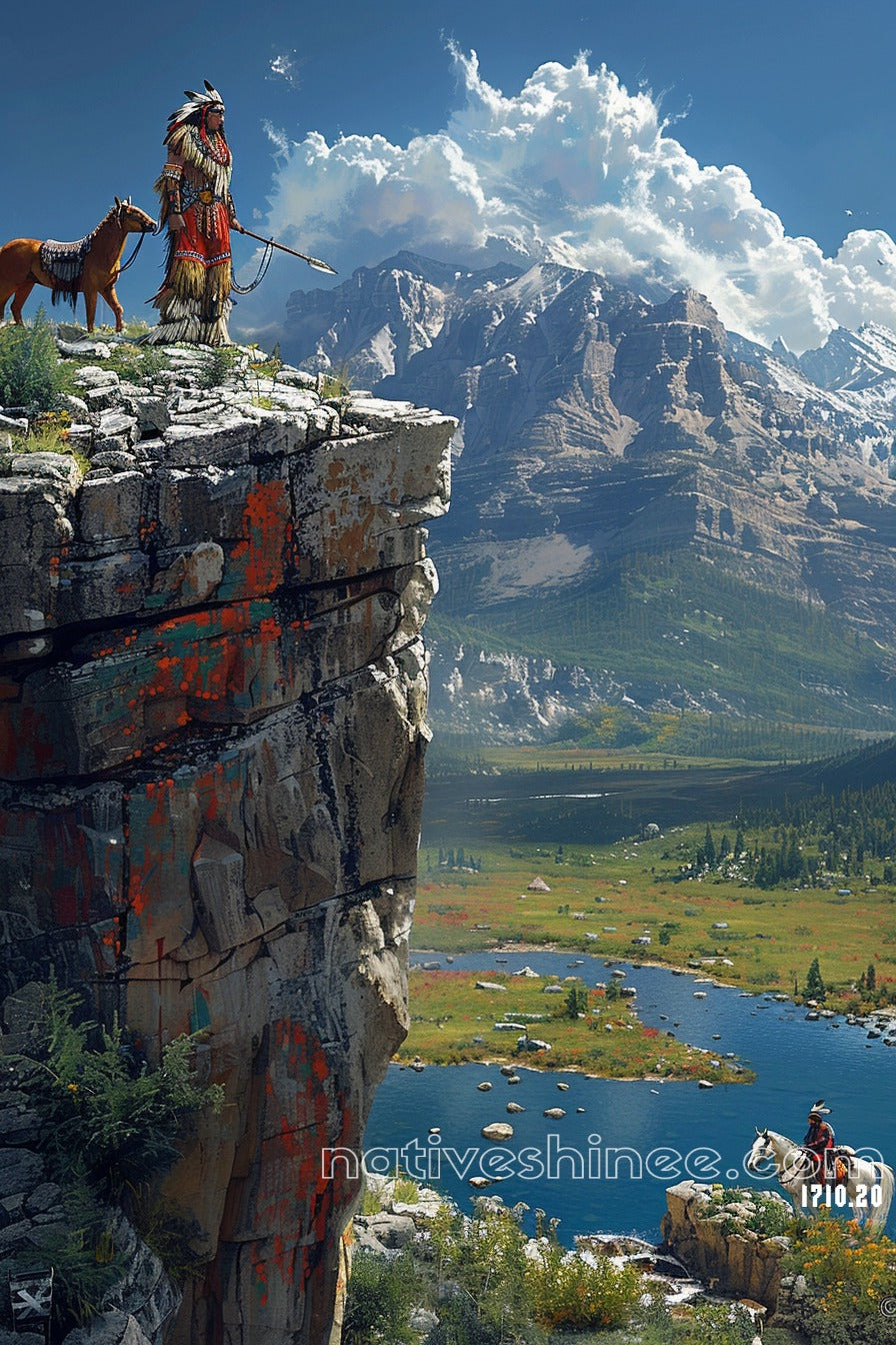 Sentinel of the Valley Native American Canvas