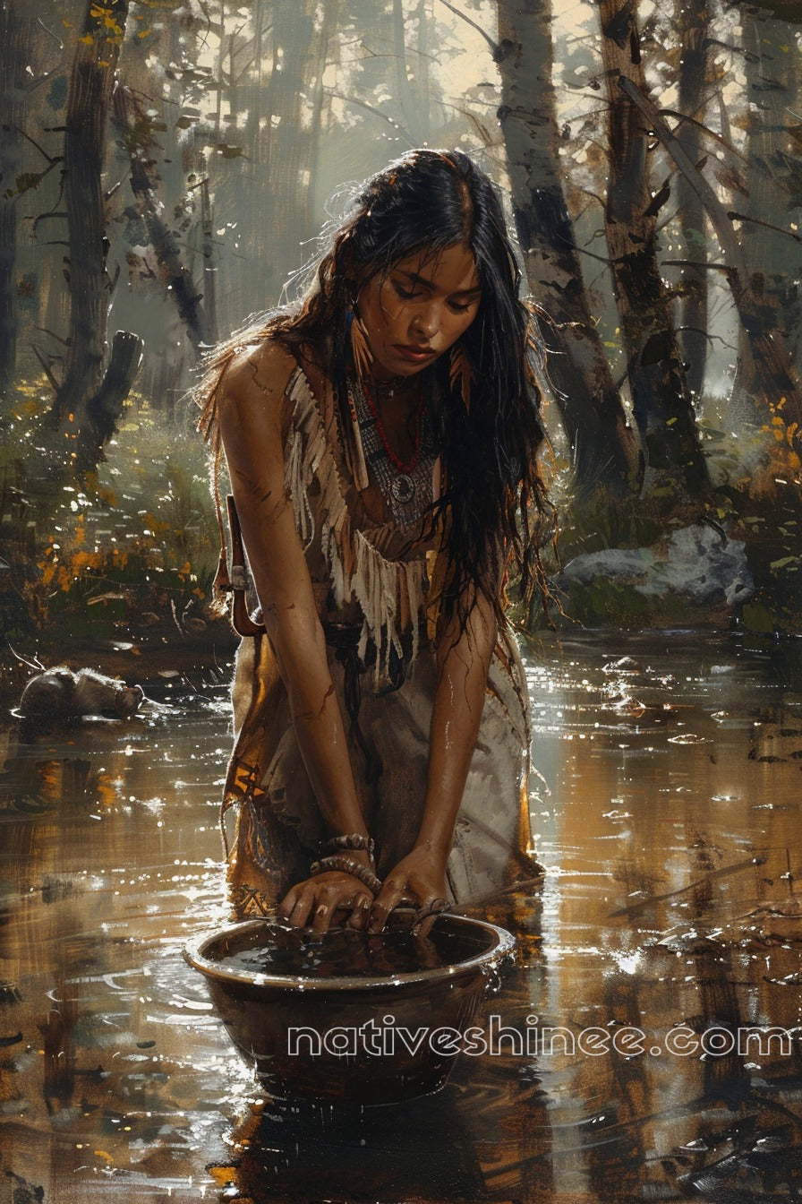 The River's Song Native American Canvas