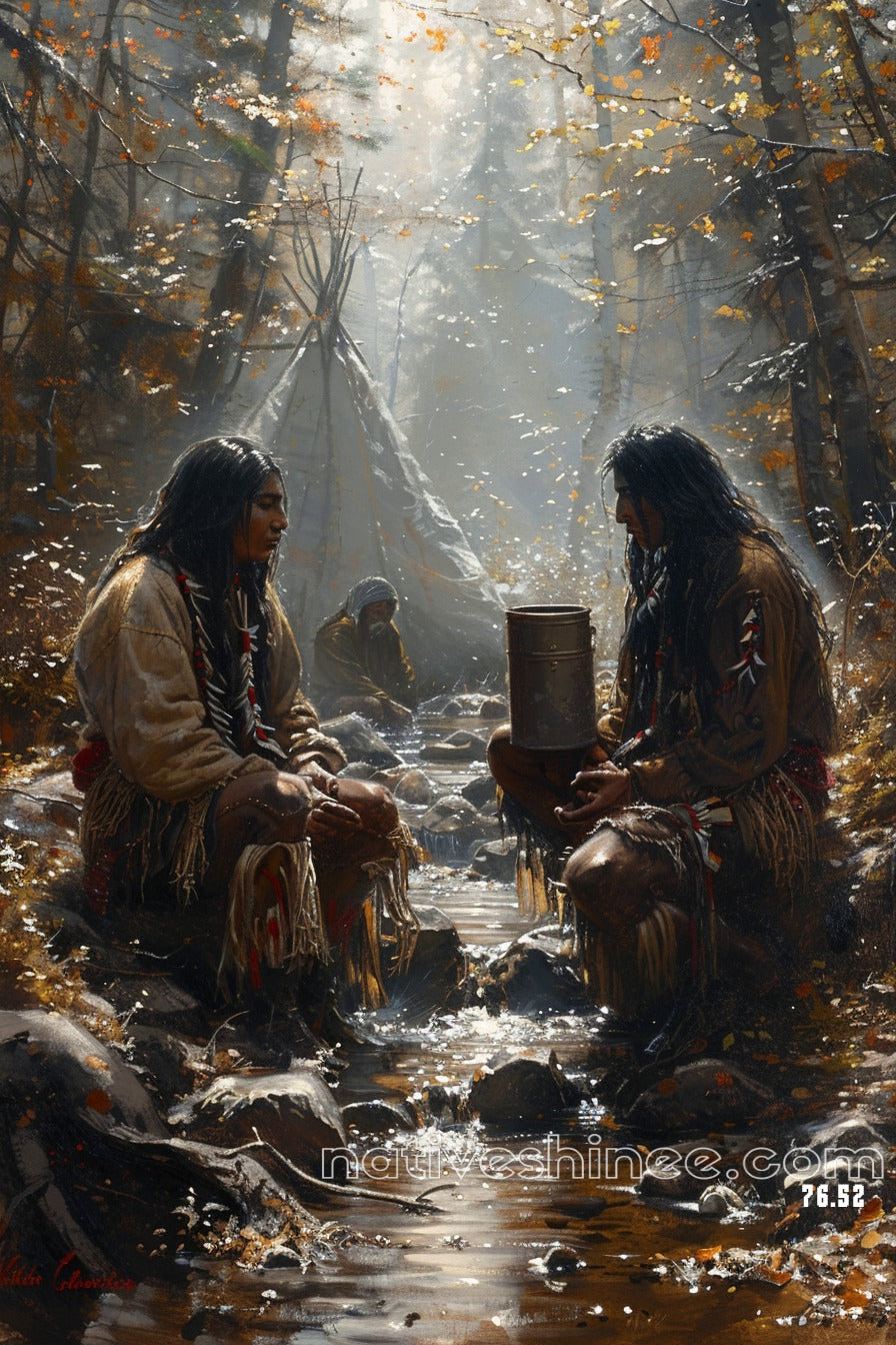 Echoes of the Sacred Waters Native American Canvas