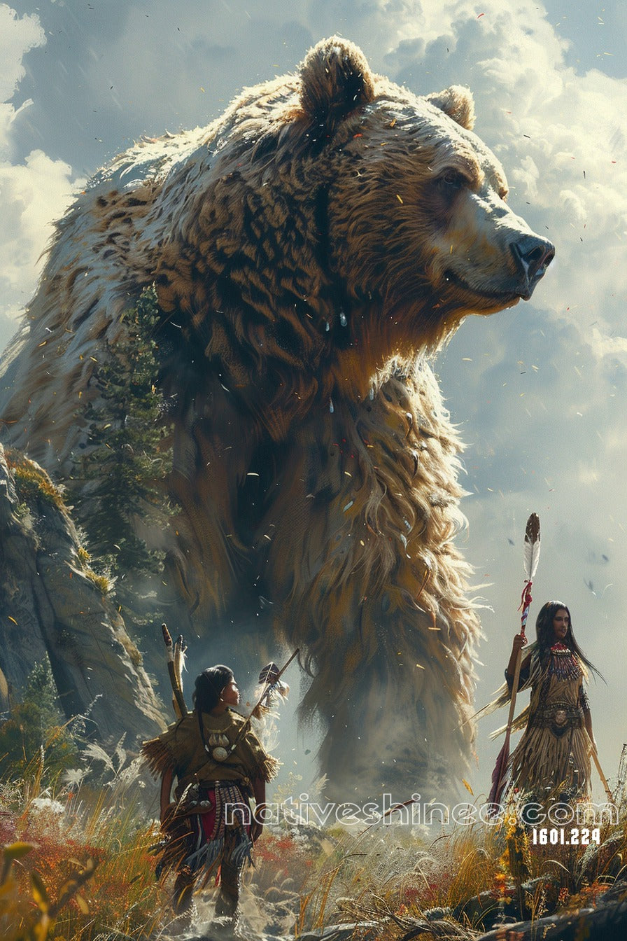 The Bear Native American Canvas