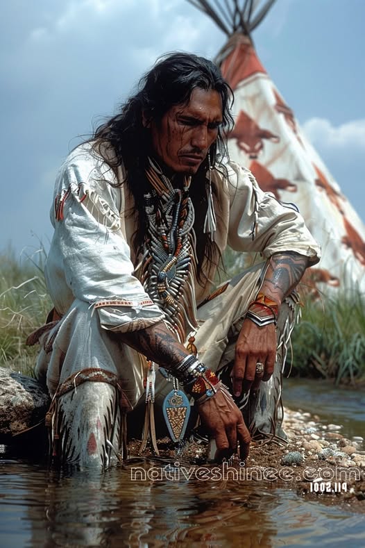 Water Reflection Native American Canvas