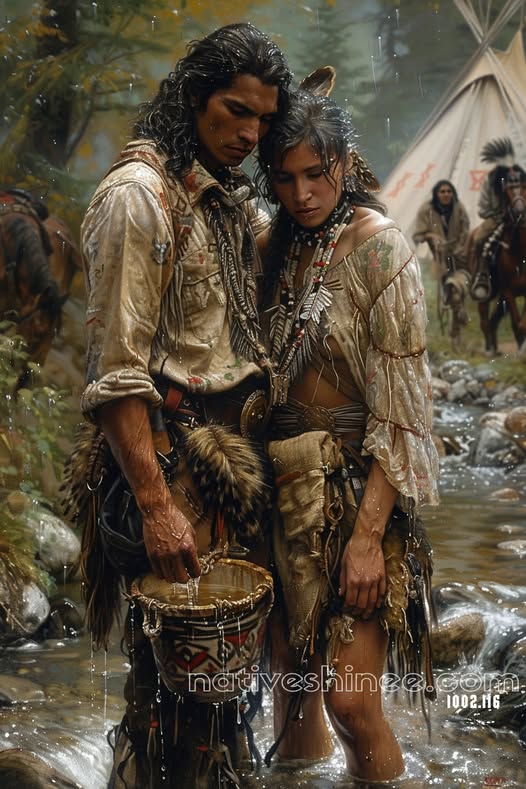 River Embrace Native American Canvas