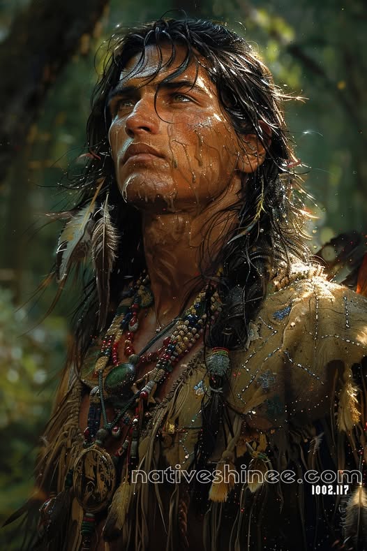 Rain-Kissed Warrior Native American Canvas