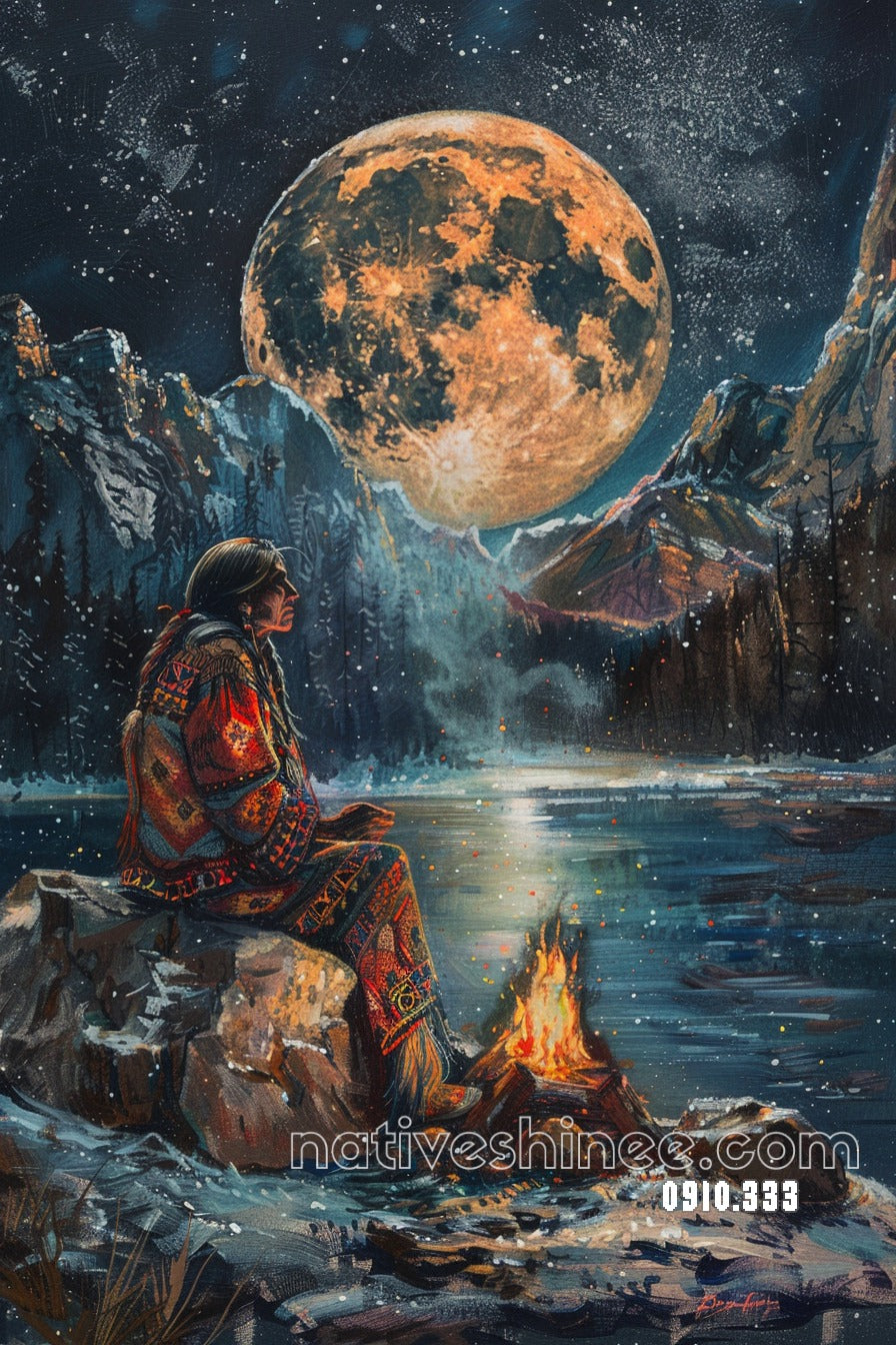 Embers Under the Great Moon Canvas