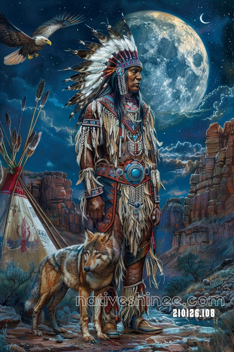 Guardian of the Desert Moon Canvas