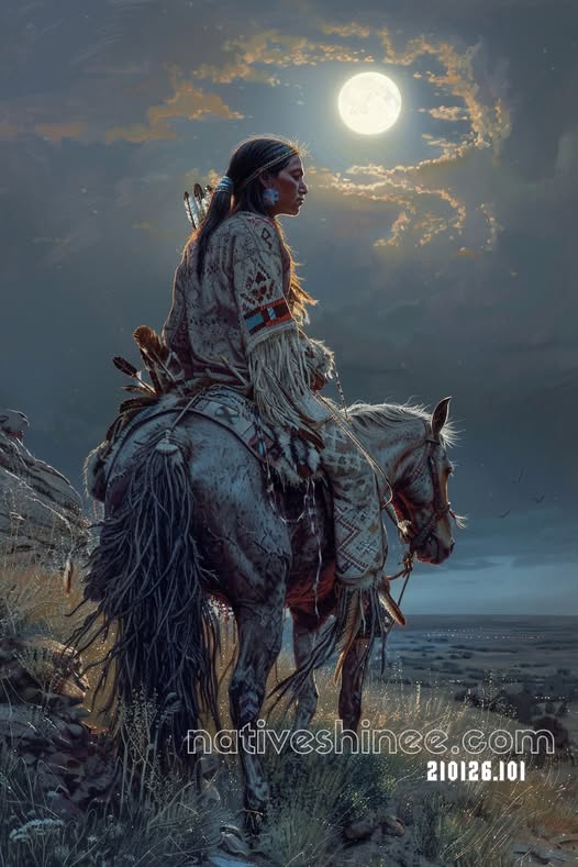 Moonlit Huntress Horizon Canvas