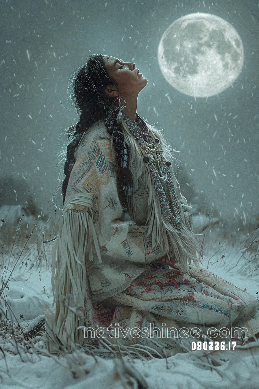 Snowfall Moon Prayer Canvas