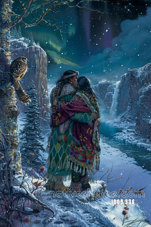 Northern Lights Embrace Canvas