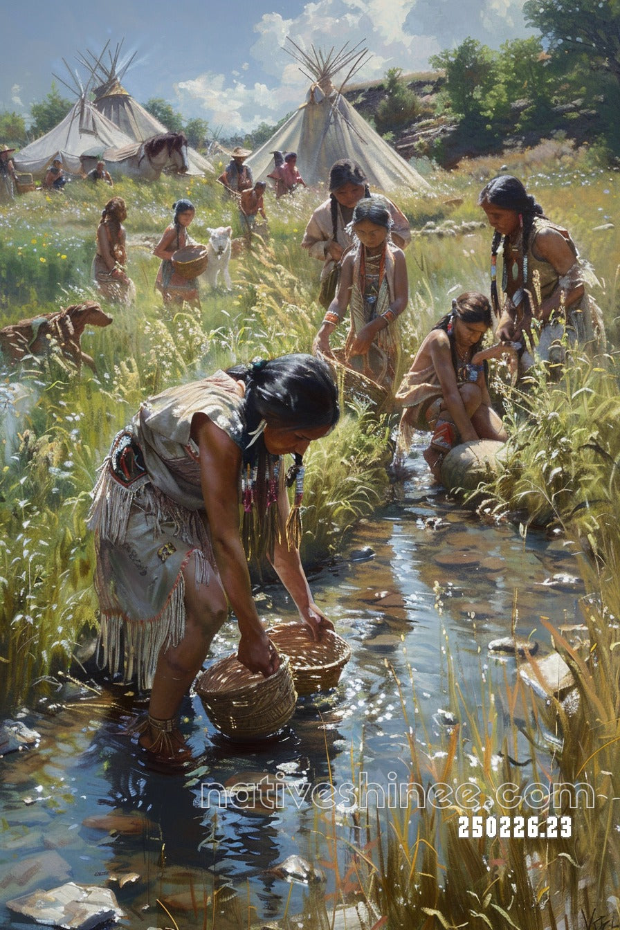 Women of the Creek Camp Canvas
