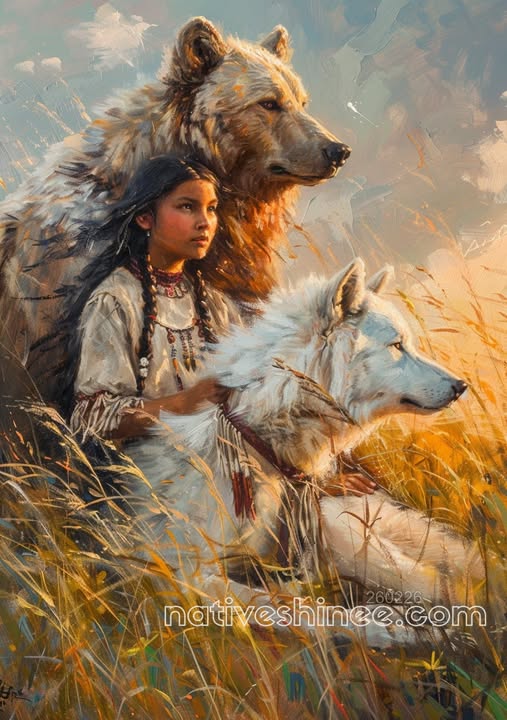Golden Field Guardians Canvas