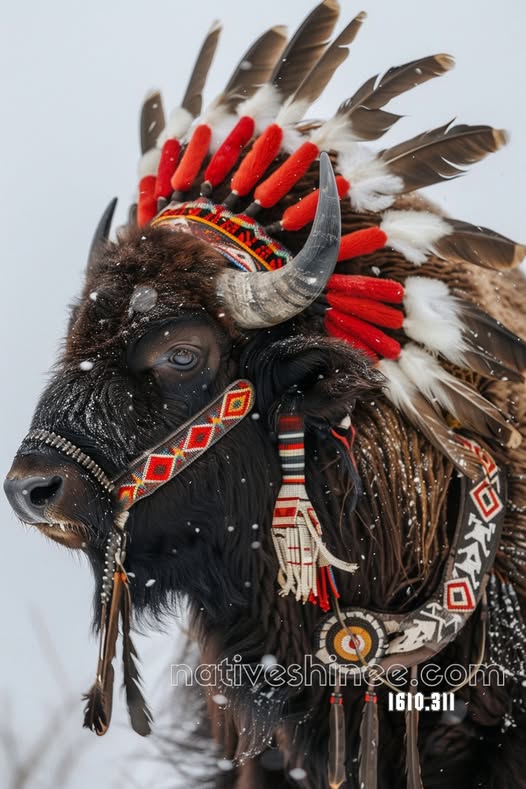 Spirit of the Winter Buffalo Canvas
