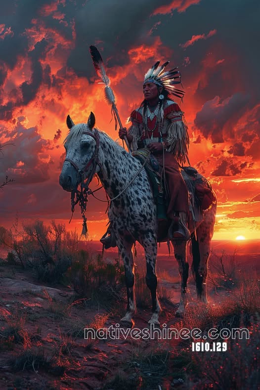 Rider Beneath the Burning Sky Canvas