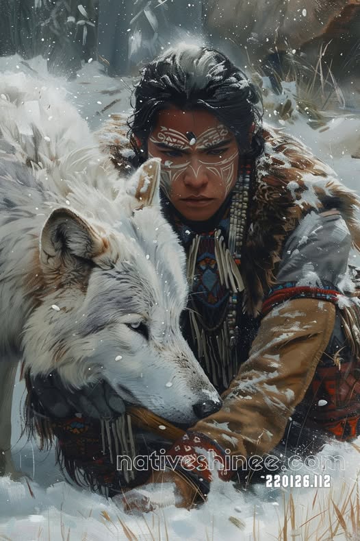 Winter Bond of the White Wolf Canvas