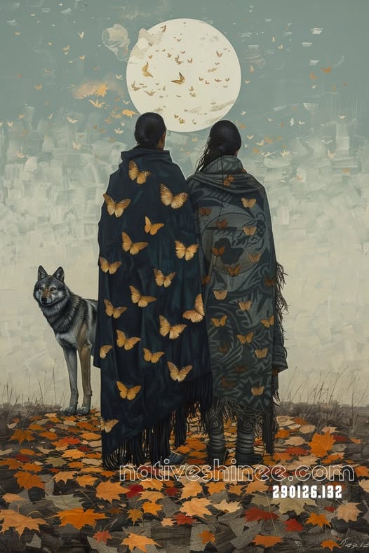 Butterflies Under the Watchful Moon Canvas