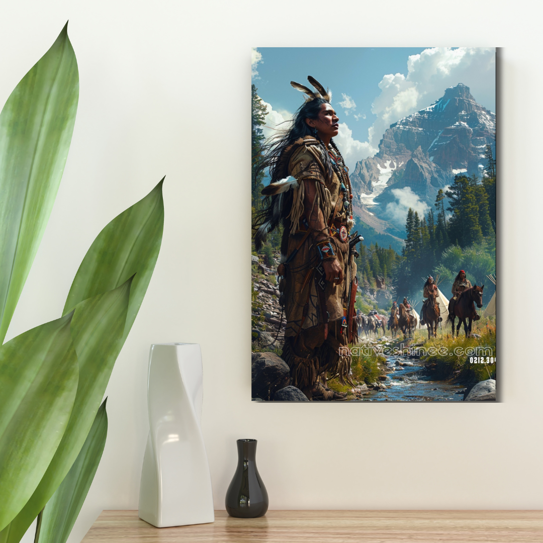 Guardian of the Mountain Path Native American Canvas – NativeShinee