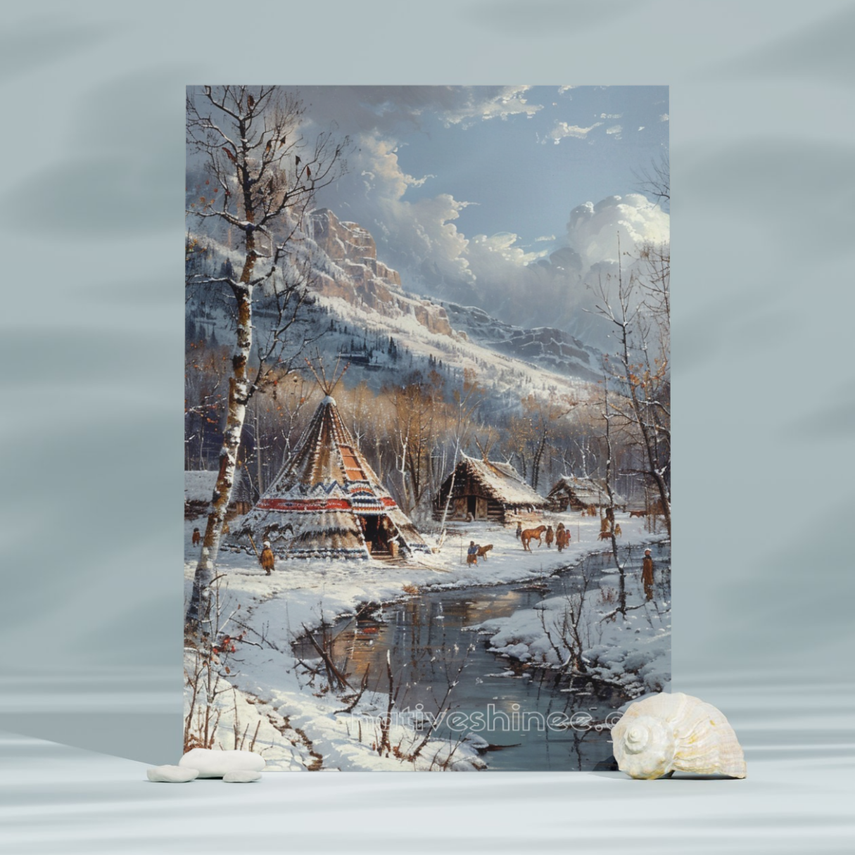 Circle of Seasons Native American Canvas