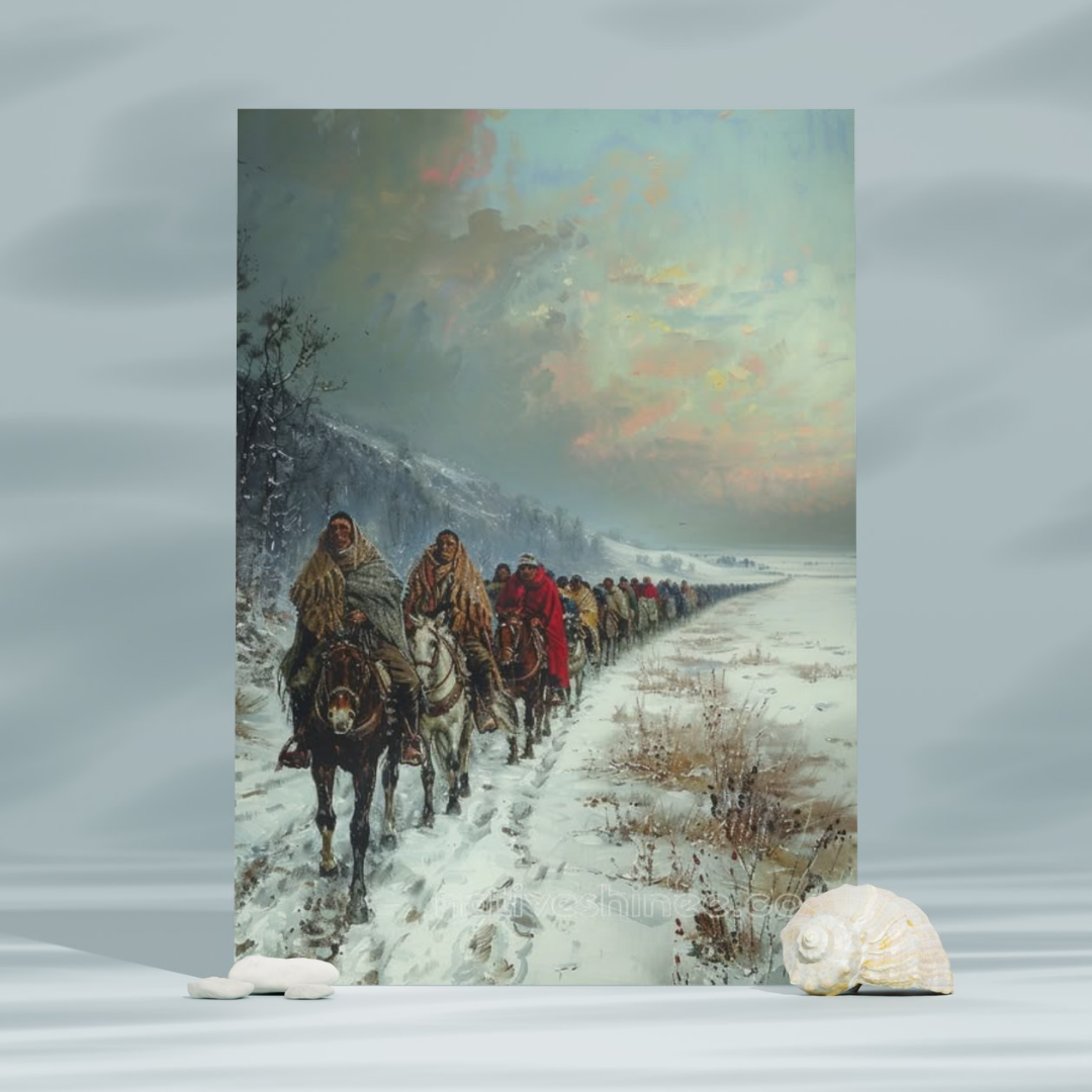 The Long Winter March Native American Canvas – NativeShinee